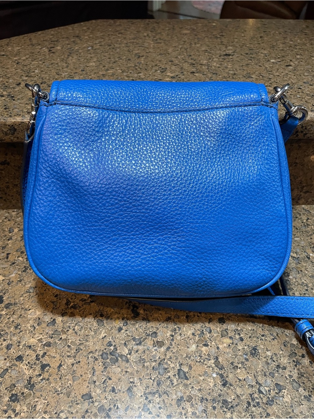 Marc Jacobs Empire City Mini Messenger Leather Crossbody Bag Cobalt Blue EUC - Picture 5 of 15